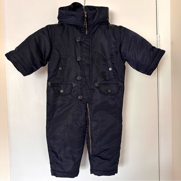 Polo Ralph Lauren Baby Bunting Snowsuit Jacket Navy Blue Size L 12-18M - Picture 1 of 11
